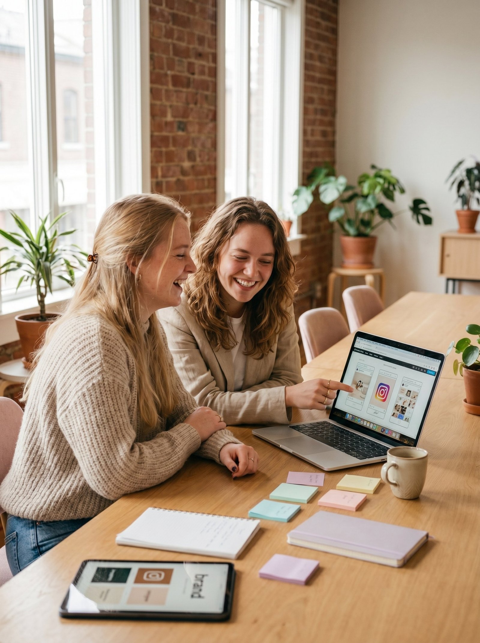 Esther en Laura van DPS Media aan het werk